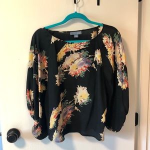Black with floral detail Anthropologie blouse